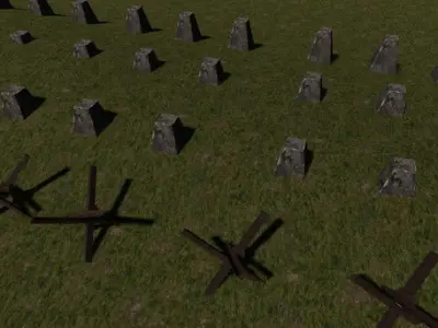 Anti-tank Obstacle Low-poly 3D model