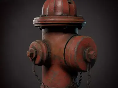 Urban Fire Hydrant Low-poly 3D model purchase