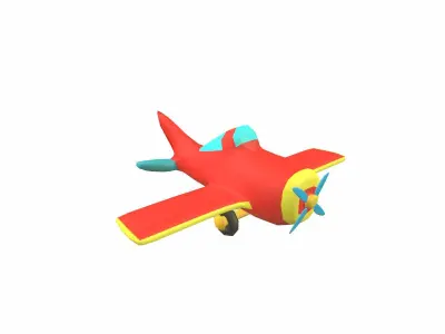 Cartoon Airplane 3d model Low-poly 3D model
