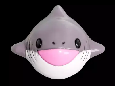 Rubber Toy Shark PBR Low-poly 3D model