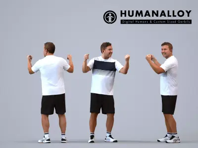 00566Omar008 - Adult Middle Eastern man exercising in athletic 3D model