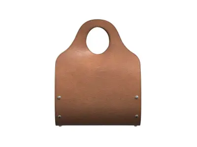 Brown Leather Mini Tote Bag 3D model