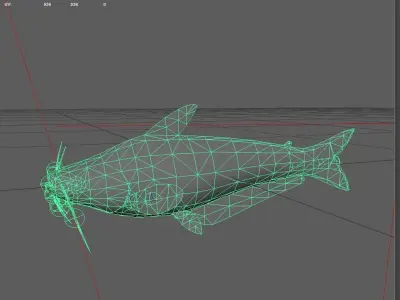 Catfish Low-poly 3D model 6