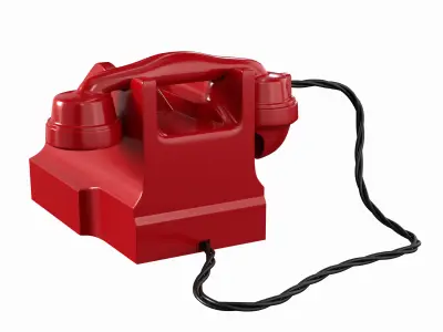 Red Telephone GPO 312L with drawer 3D model