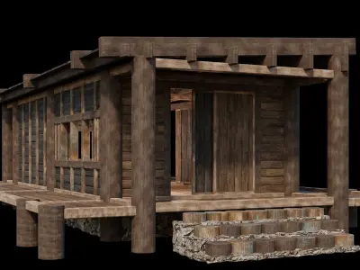 Medieval Houses 19 - 4K Textures Game Ready Low-poly 3D model