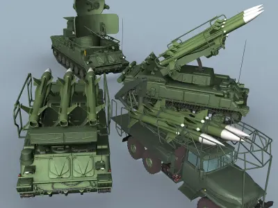 SA-6 battery 3D model