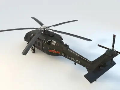 Chinese Z20 helicopter Low-poly 3D model
