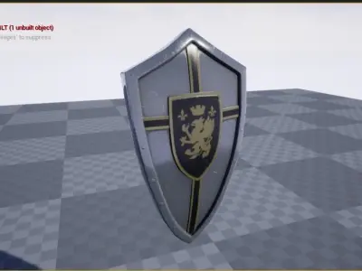 Knights Shield Low-poly 3D model