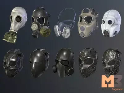 Tactical Masks Low-poly 3D model