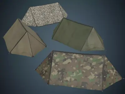 Tent 4B Low-poly 3D model