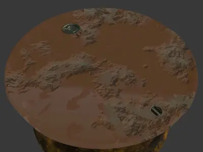 rusty metal barrel 3D model