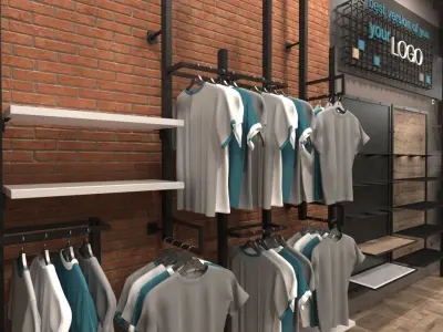 Clothing and shoes Store shop Low-poly 3D model