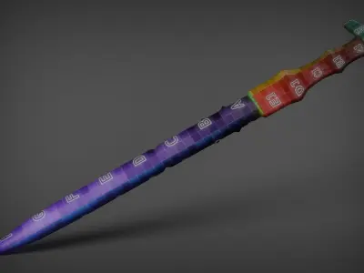 Kusanagi sword Low-poly 3D model