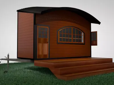 Tiny Home Mobile Trailer Popup 3D model