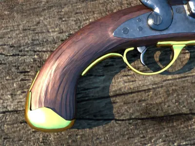 Pistol flintlock 3D model