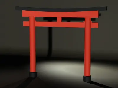 Shrine gate Low-poly 3D model
