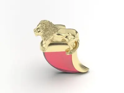 lion necklace claw vintage 3D print model
