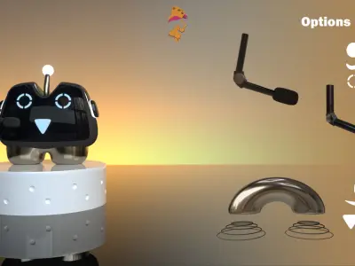Cute Robot Low-poly 3D model 9