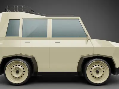 Small SUV car low poly model Low-poly 3D model