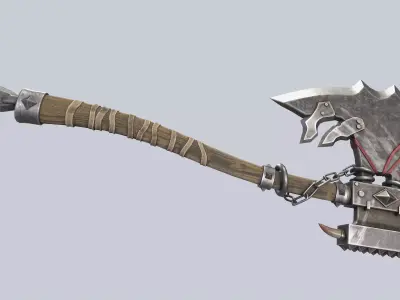 Orc axe Low-poly 3D model