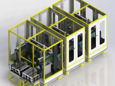 Lithium battery injection hole laser welding automatic machine 3D model