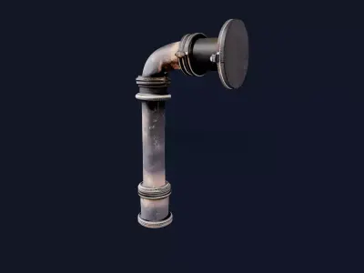 Game-Ready Industrial Pipe Segment  3D model