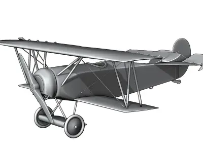 Fokker D Vii Rigged With Control Panel Colors 3D model