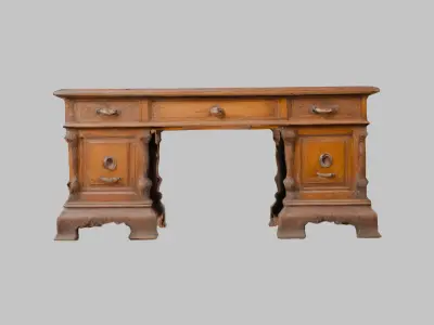 Victorian Style Low Poly Desk Model Low-poly 3D model