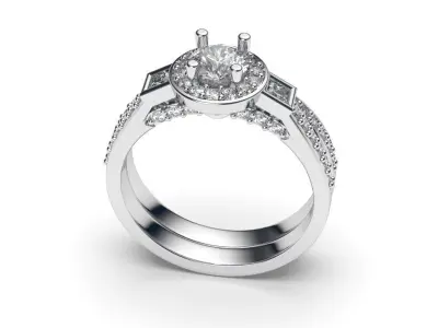 solitaire with ring sizes  8 part S82 3D print model