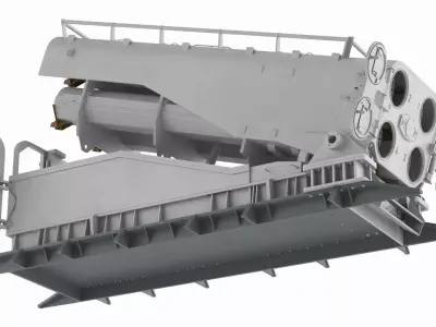 Heavy Weapon Launcher Open Light Gray Rigged 3D model purchase