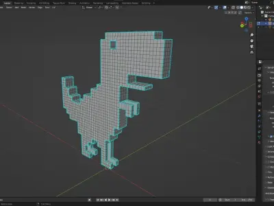 Google Dinosaur Low-poly 3D model