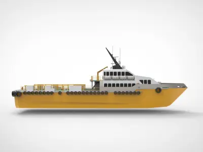 Crewboat Y ferry boat 3D model