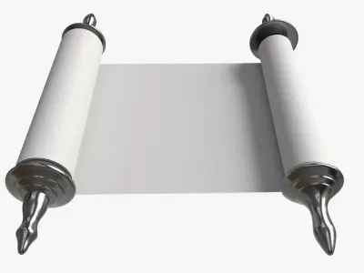 Ancient Scroll With Metal Rods clean 01 3D model