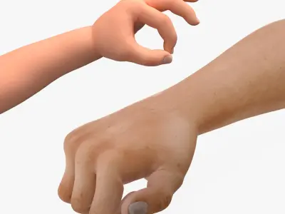 Man and Baby Hands Collection 3D model