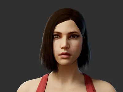 Female Civilian Free low-poly 3D model