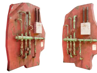 Grungy industrial Pipes  3D model