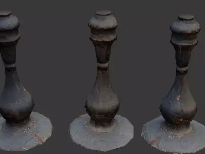 Antique Cast Iron Baluster Low-poly 3D model