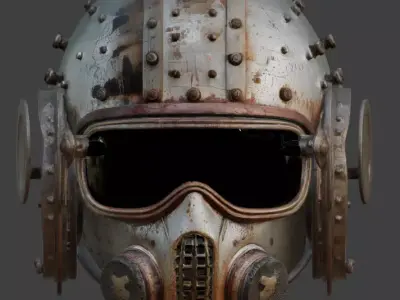Steampunk Tactical Gas Mask Helmet 3D Model Low-poly 3D model