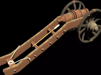 Howitzer cannon wheel 3D model