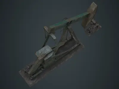 Oil Pumpjack 1B Low-poly 3D model