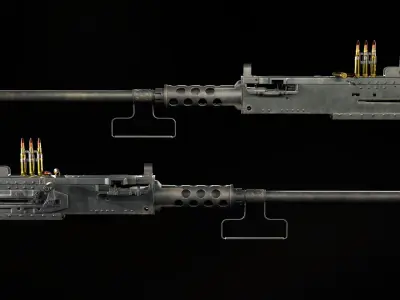 M2 Browning Heavy Machine Gun Low-poly 3D model purchase