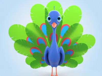 Peacock 3D model 3