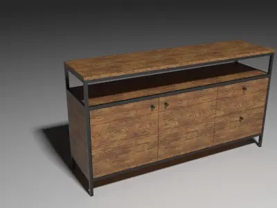 Industrial style drawer Free 3D model