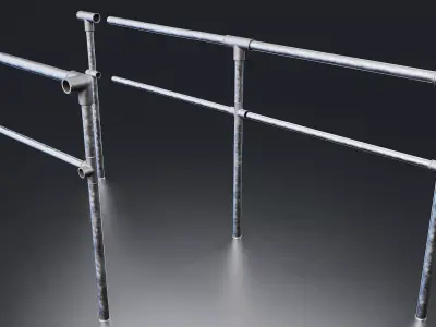 Metal Pipe Railing Low-poly 3D model