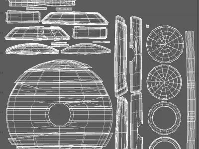 Shield with damage phases Low-poly 3D model