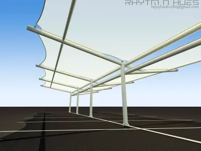 Fabric Shade Structure Free 3D model