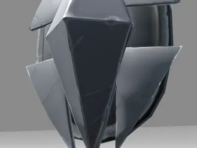 Stylized Steel Shield Low-poly 3D model