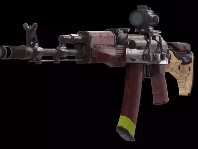 AK 74 customized Low-poly 3D model
