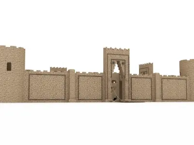 Game Old Castle Low-poly 3D model