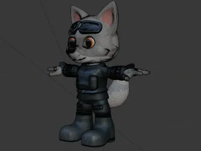 cute wolf characters 3D model
